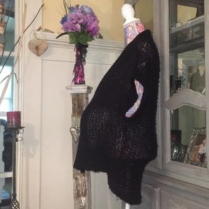 MM Fuzzy Open Sweater w/ Short Sleeves sz Small